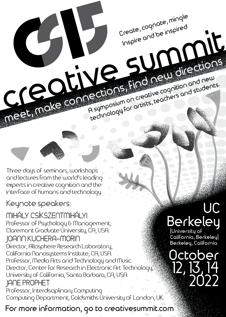 A black and white quarter-page ad for Creative Summit 15.