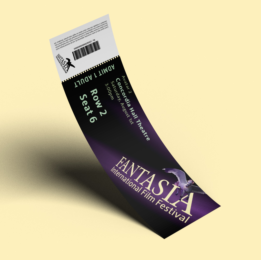 A ticket for Fantasia International Film Festival.